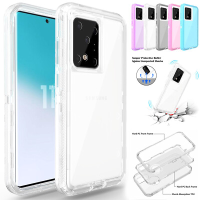 For Samsung Galaxy S24 Ultra S23 S22 S21 Heavy Duty Shockproof Clear Case Cover