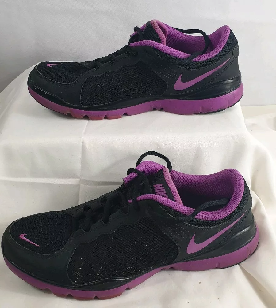 NIKE 511322 002 Black Neon Purple Running Shoes Womens 10 M