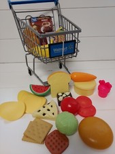 Mini Walmart Shopping Cart Faux Plastic Pretend Toy Food Lot Advertisement...