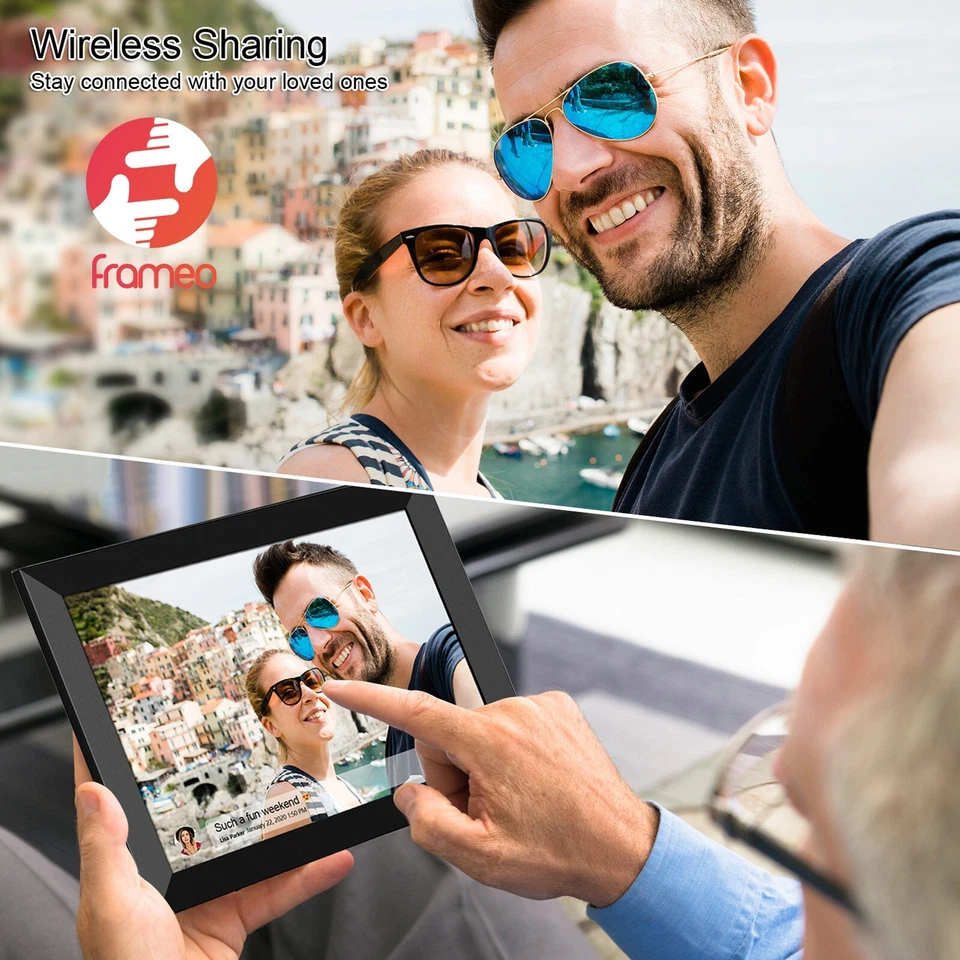 Digital Photo Frame - 10.1 inch IPS Display Touch, WIFI, Frameo 32GB, Black - Image 2 of 4