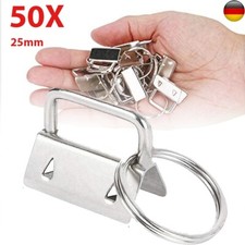50x Schlüsselband Rohlinge Verchromt – Für 30 Mm Gurtband, Mit Schlüsselring