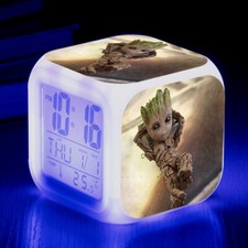Image of Guardians Of The Galaxy Groot 7-Color Changing Nightlight Alarm Clock Boxed Gift