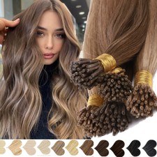 100 Remy Human Hair Extensions Micro Ring NANO Pre Bonded Stick Tip I Tip BROWN