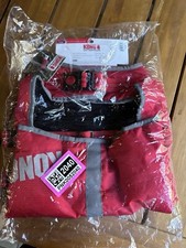 KONG Outerwear Rip-Stop Blanket Jacket Water Resistant Reflective Red L 20-23"