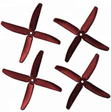 Gemfan GFN 5040 Quad 4 Blade Propellers 2L2R Red