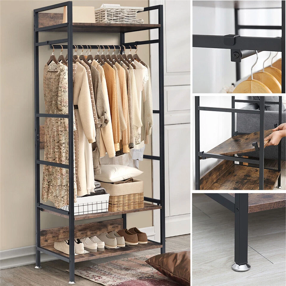 Garderobenständer Metall Kleiderständer Verstellbar Garderobe 60 x 40 x 162cm DE