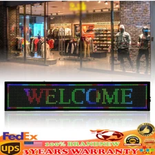 LED Sign 40" X 8"  Scrolling Message Display Board 7 Color Programmable
