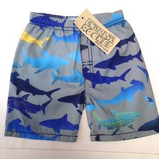 NWT Charlie Rocket Boys Swimsuit Size 18-24 mo~Sharks~Made in the USA~Boutique