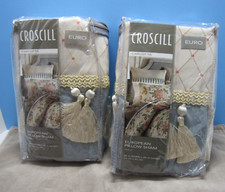2 NEW CROSCILL Carlotta European Pillow Shams 26 in x 26 in Soft Blue GORGEOUS
