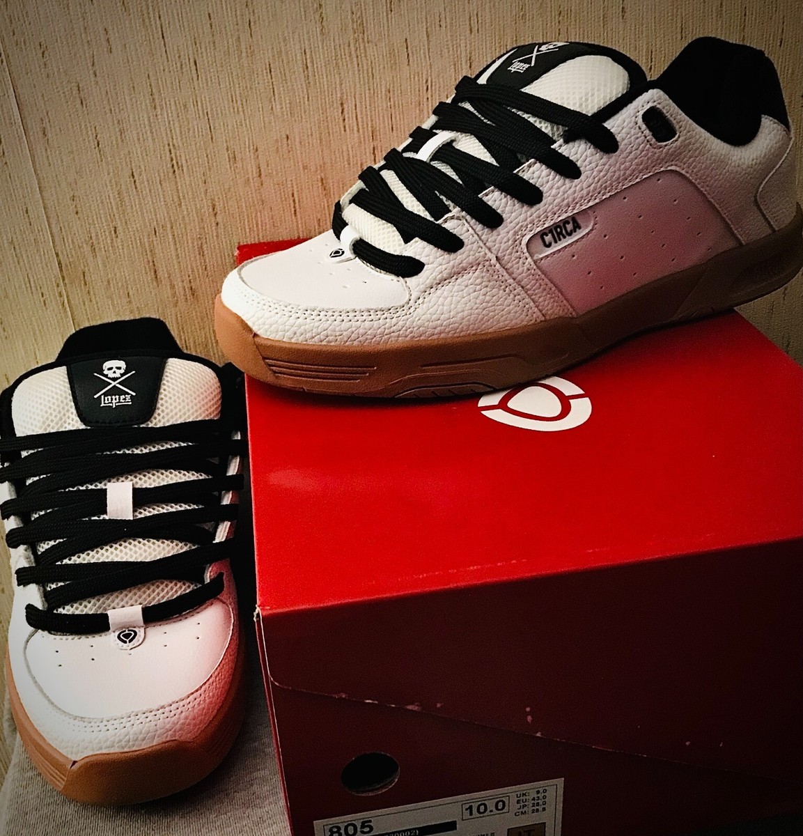 Circa C1rca Adrian Lopez 805 Pro Model Skate Shoes White/Gum US