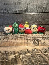 Vtg Del Monte Yamkins Plush Fruit And Vegetable Christmas Ornaments Set Of 6