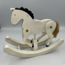 Wooden Rocking Horse Handmade Mobile Legs Tabletop, 10-1/2" wide, 8-1/2" high
