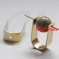 4 Pieces Raw Brass Bead Frame-U Shape with 3 Holes 19.9x12.5x6.9mm CW-3857C
