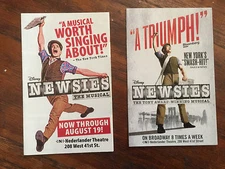 Disney Newsies the musical two mini ad/flyer NYC Broadway Jeremy Jordan 