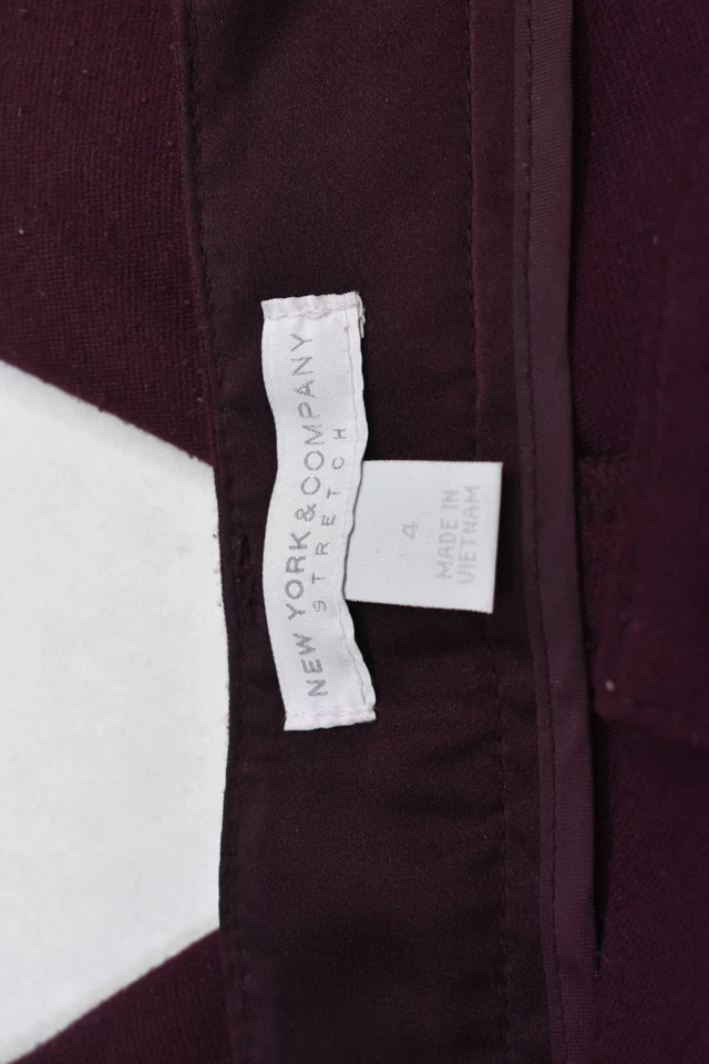 New York Company Womens Burgundy 5 Pocket Style Skinny Leggings Pants Size 4 - Image 3 of 4
