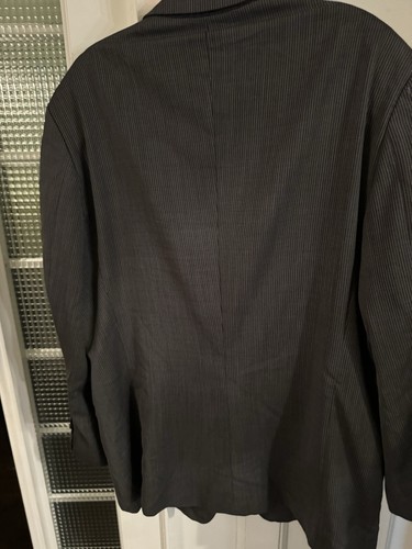 MENS Armani Collezioni BLAZER SIZE 46 R 100% WOOL DARK GRAY STRIPED - Picture 4 of 13