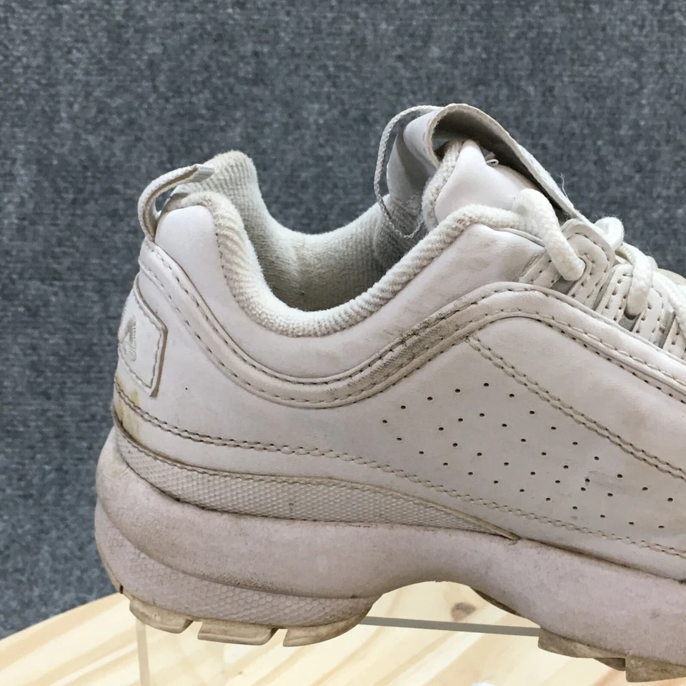 Fila Zapatos Juveniles 4.5 Disruptor II Tenis Blanco Con Cordones Informales Cómodos Medio Top Foto 2 de 4