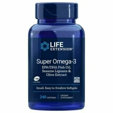 Life Extension Super Omega-3 Fish Oil Sesame Lignans and Olive Extract...