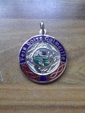 Vintage Silver Plate Enamel Irish Feis Doire Colmcille Derry Medal Watch Fob