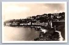 Postcard RPPC Switzerland Lugano Embankment Lake Lugano 1929 L771