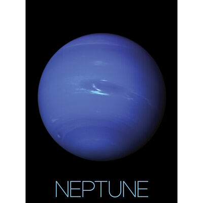 NASA Our Solar System Neptune Blue Planet Voyager 2 Image Canvas Poster Wall Art