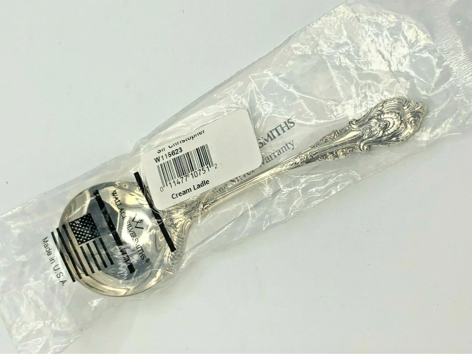 Sir Christopher by Wallace Sterling Silver Cream or Sauce Ladle 6" New