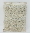 Bolt 10 Yds VTG White Glass Bugle Beaded Craft Sewing Fringe Trim Made in India