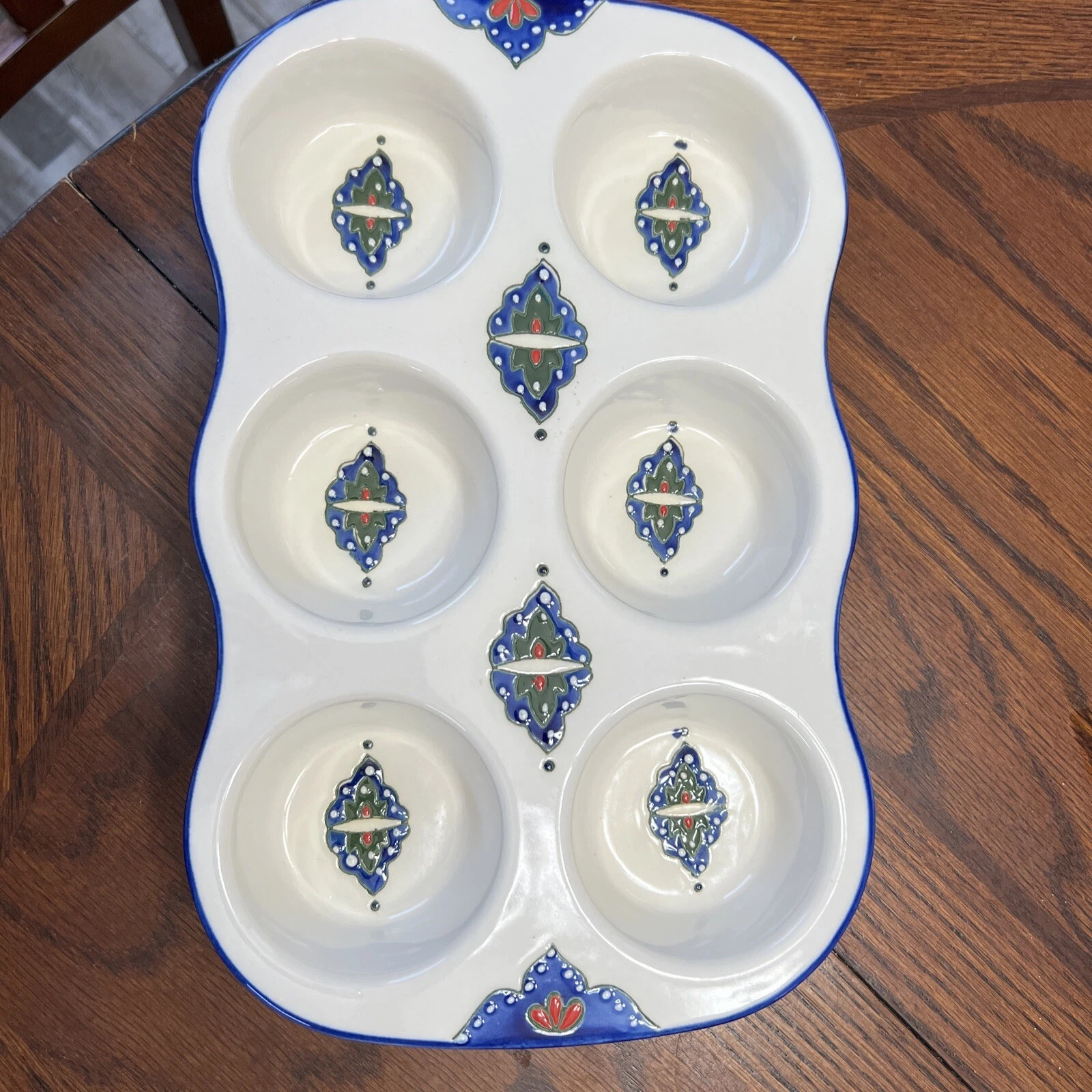 Pfaltzgraff EVERYDAY 12” Starburst Stoneware Muffin Maker Pan Tray NWT
