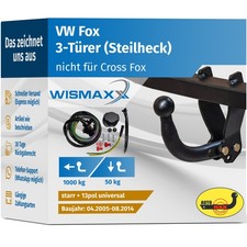 ANHÄNGERKUPPLUNG starr für VW Fox 05-14 +13polig E-Satz ABE