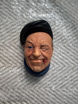 Vintage Bossons Chalkware Head 1967 England Winking Boatman Fisherman Cigar