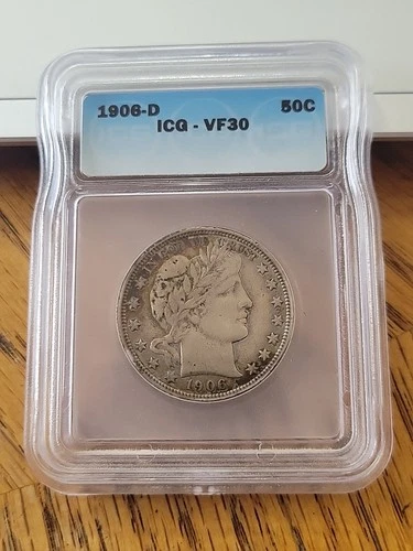 1906 D Barber Half ICG VF30