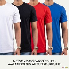Men's Plain Cotton T Shirt Crew Neck Short Sleeve Basic Casual Top Multiple Colo