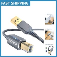 Universal 15ft USB 2.0 Printer Cable, Fast Data Transfer - HP, Canon  More