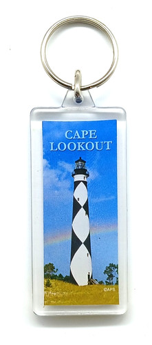 Vintage Cape Lookout Lighthouse North Carolina Keychain Keyring