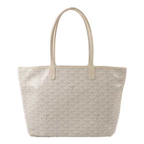 GOYARD GHW Artois PM Tote Bag Coated Canvas White