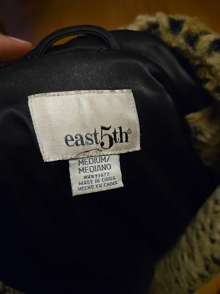 Винтажный Восток 5 искусственного меха гепард леопард животных печати пальто с капюшоном размер M - Изображение 3 из 4