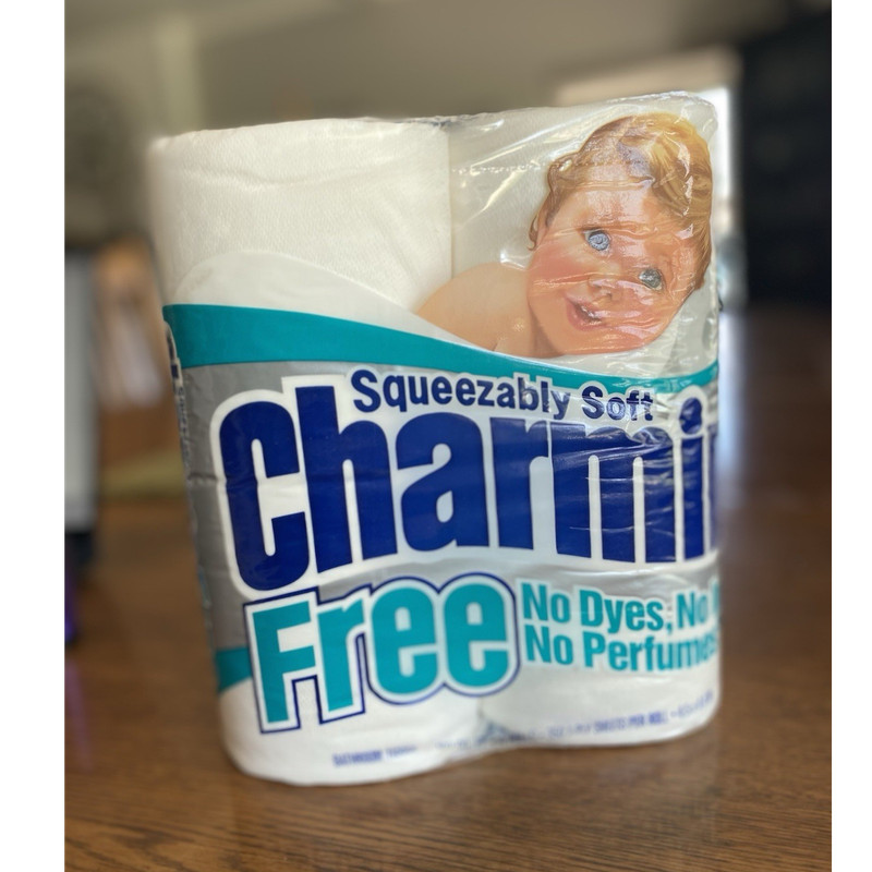 Vintage Charmin Free Dry Toilet Paper - No Dyes, No Inks, No Perfumes Four Pack