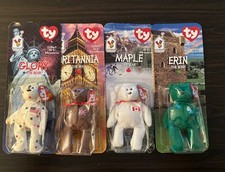 TY BEANIE BABIES MCDONALDS INTERNATIONAL BEARS SET OF 4 New in box! errors RARE