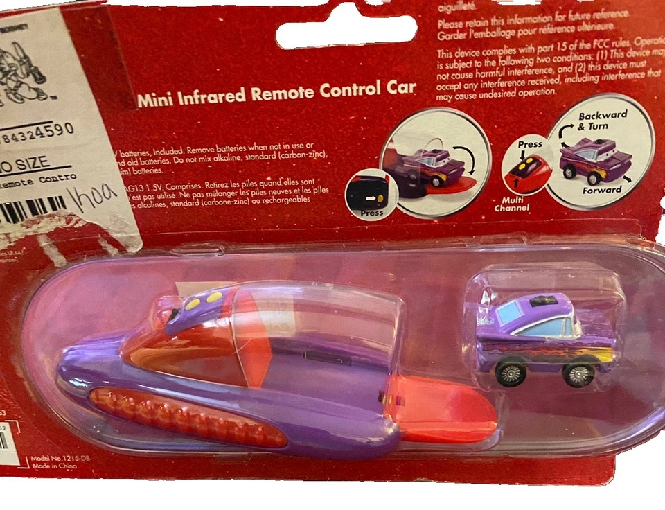 Disney Pixar Cars Mini Infrared Remote Control Car Ramone Purple Impala New - Image 4 of 4