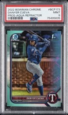 2022 BOWMAN CHROME PROSPECTS AQUA REFRACTOR #BCP173 DANYER CUEVA 18/125 PSA 9