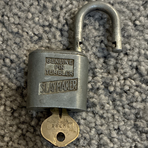 Slaymaker Genuine Pin Tumbler Gray Steel Keyed Padlock, 0.3in Shackle, 1 Key