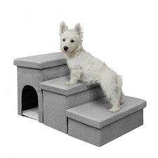 Dog Stairs for High Bed 18" H,Foldable Pet Stairs for Small Medium or Large D...