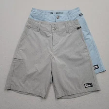 2x Pelagic Shorts Youth Boys 27 Gray Blue Fishing Swimming Boardshorts Trunks