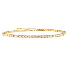 1 Row Rhinestone Choker Necklace Gold Sparkling Diamond Chokers Crystal Rhinesto