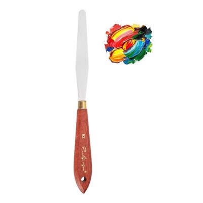 Palette Knife Painting, 8.7'' Stainless Steel, Mahogany Finish
