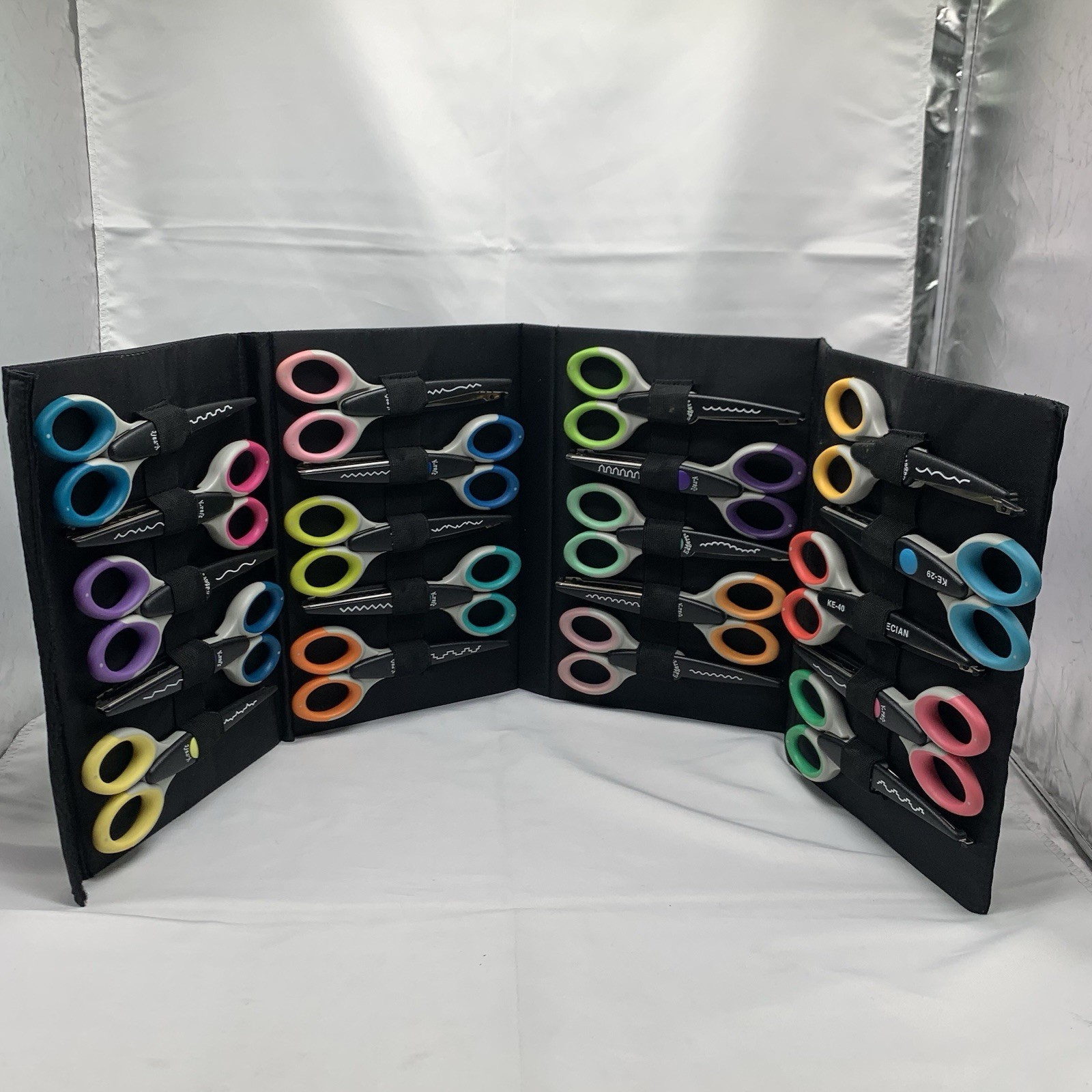 Kraft Edgers Craft Scissors Set of 20 Ultra Grip with Stand / Holder Paper Craft