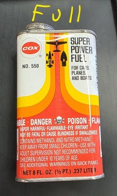VTG Cox Super Power Fuel No. 550, 8 FL OZ (1/2 Pint)  NOS 