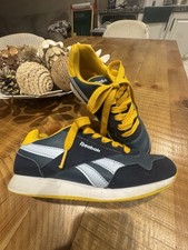 Rare Yellow Blue Reebok Boys Royal Classic Jogger 3.0 Sneakers, Size 1,Pre-owned