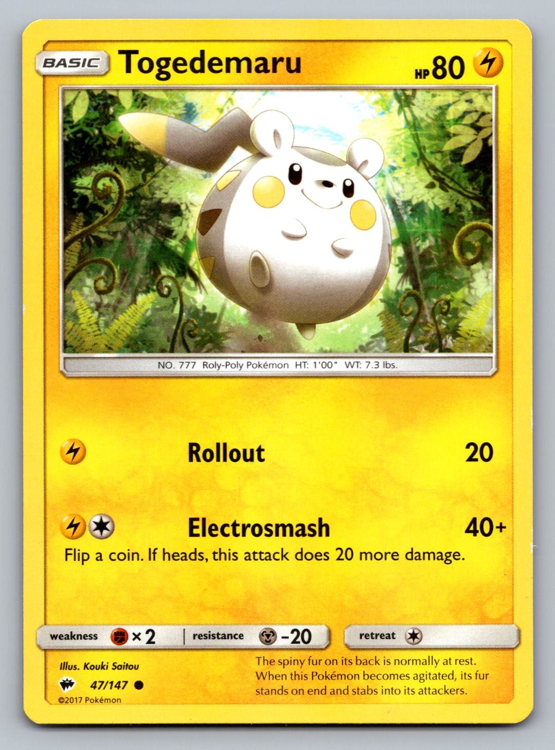 Pokemon TCG SM - Burning Shadows Togedemaru 47/147