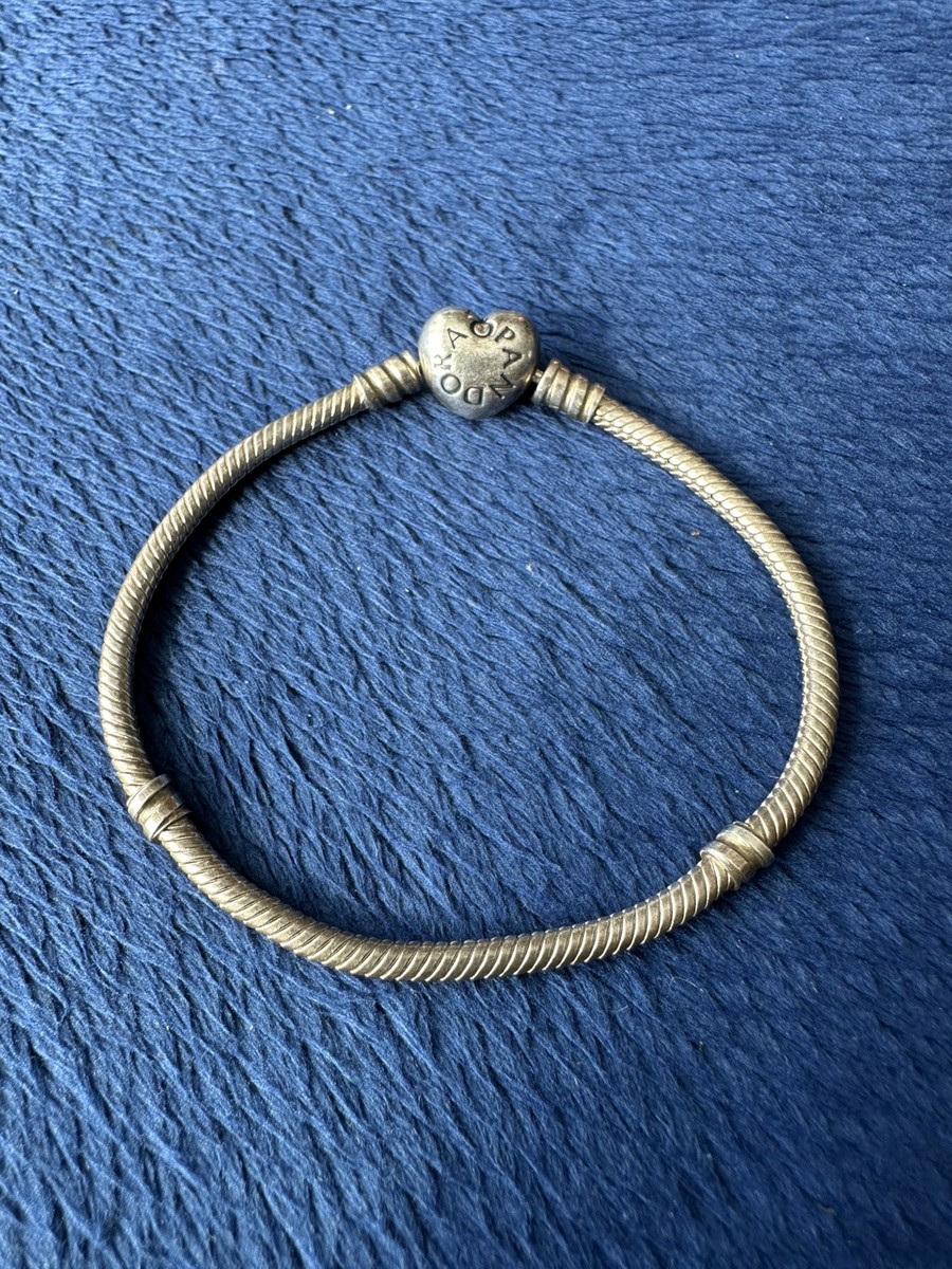アクセサリー vintage silver925 snake chain bracelet PANDORA Vintage Sterling Silver Snake Chain Heart Clasp Charm